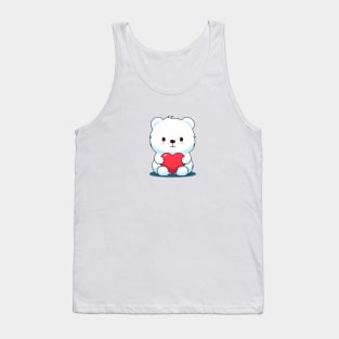 White bear with a heart Tank Top